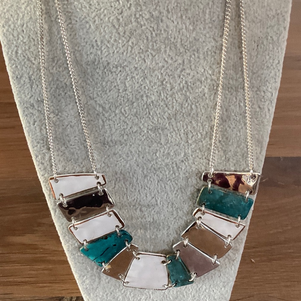 Vintage Signed Robert Lee Morris SoHo Silver Tone Statement Necklace
